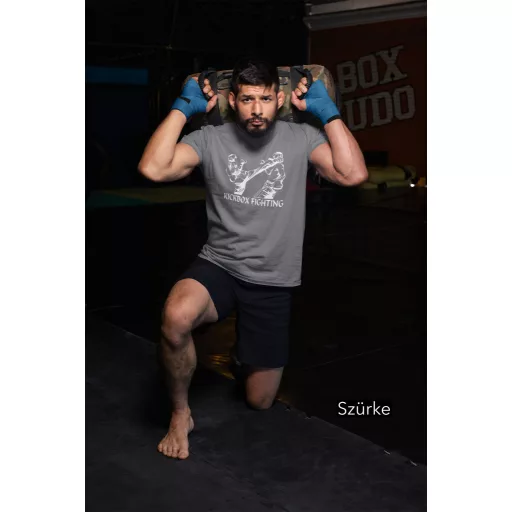 Kickbox Fighting kereknyakú pamut póló kick box mintával uniszex