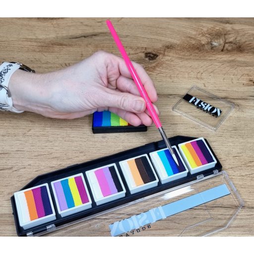 Leanne's Rainbow kerek arcfestőecset 4-es