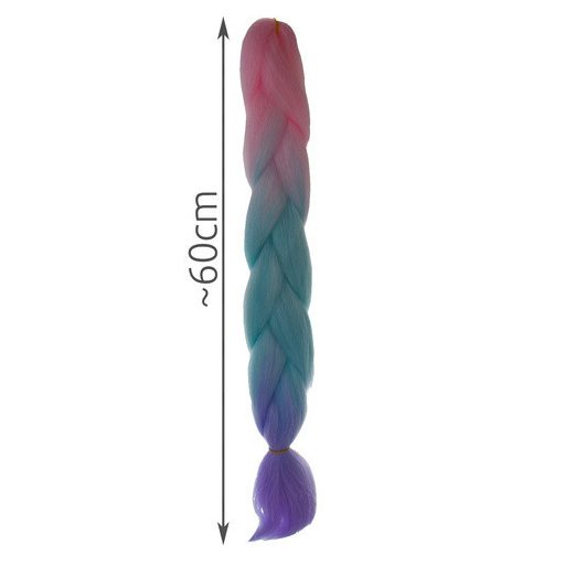 Szintetikus haj színes afro-ombre fonathoz - Pink/Kék/lila