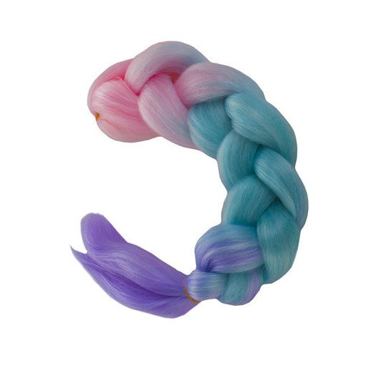 Szintetikus haj színes afro-ombre fonathoz - Pink/Kék/lila