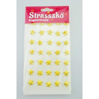 Strasszkő öntapadós 1cm  35 db-os - Csillag forma Arany