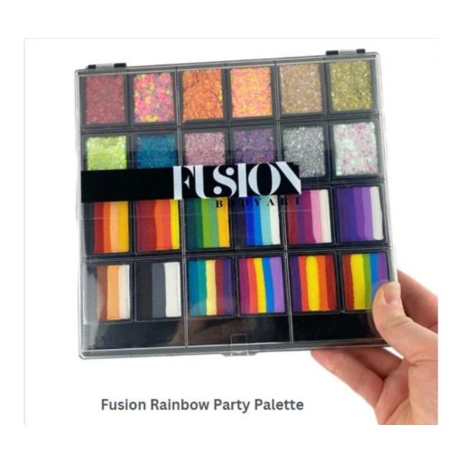 Fusion csíkos arcfesték és Glitter krém paletta - One Stroke & Glitter Cream Palette | Rainbow Party