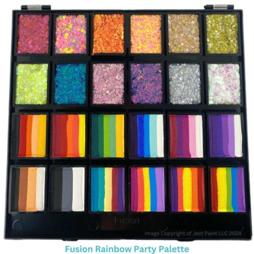 Fusion csíkos arcfesték és Glitter krém paletta - One Stroke & Glitter Cream Palette | Rainbow Party