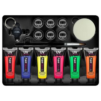 PaintGlow Neon UV arc- és testfesték készlet 6 színű