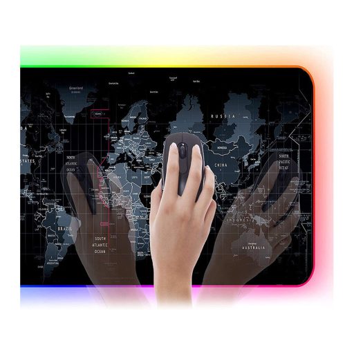 RGB Gamer Egérpad LED XXXL – Térkép Designnal