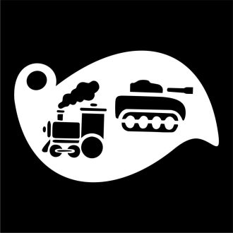 Festősablon, stencil - Vonat és tank