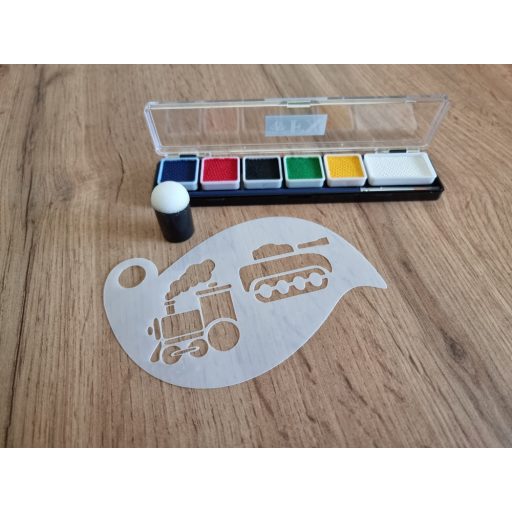 Festősablon, stencil - Vonat és tank