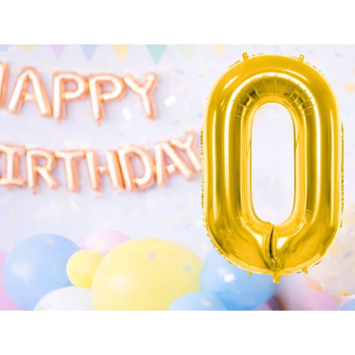 0-ás Számú Fólia Lufi – Arany 66 cm