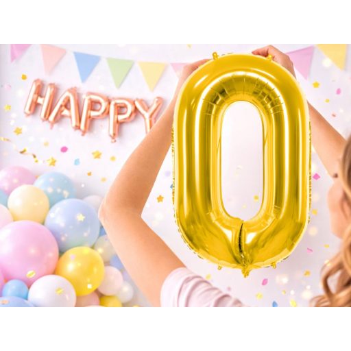 0-ás Számú Fólia Lufi – Arany 66 cm
