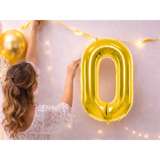 0-ás Számú Fólia Lufi – Arany 66 cm