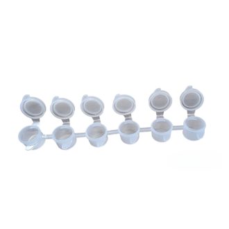 Kupakos tégely, tároló 6x3ml