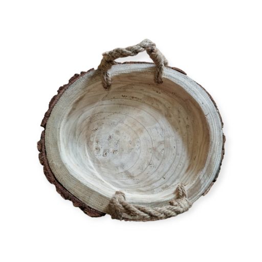 Fakorong tálaló tálca kötéllel 30x5cm