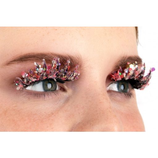 PXP Candy Luminous Chunky csillámos szempillák Calypso stílusú pink sárga 41424