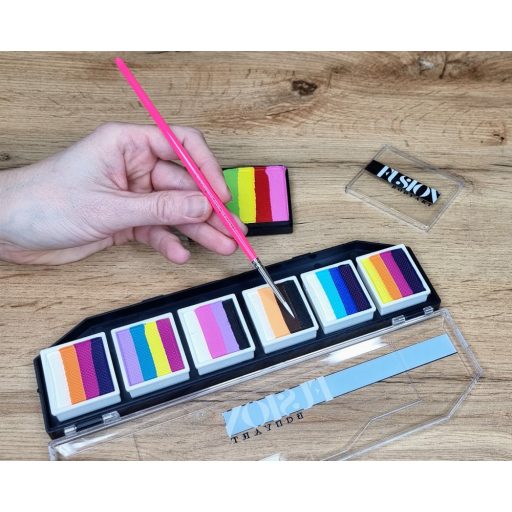 Leanne's Rainbow kerek arcfestőecset 2-es