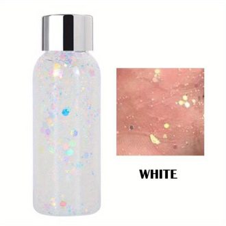   Laura Serna Chunky face and Body glitter gel - Fehér holografikus