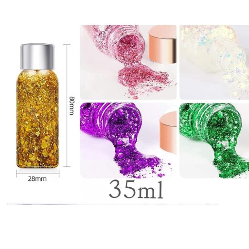 Laura Serna Chunky face and Body glitter gel - Fehér holografikus