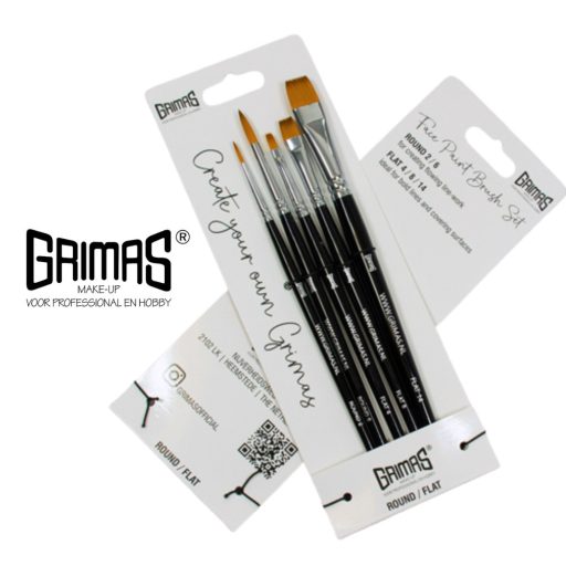 Grimas Profi ecset készlet - kerek/lapos 5 darabos