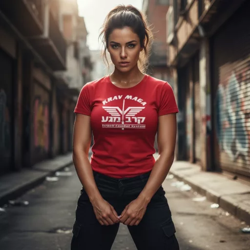Krav Maga System uniszex pamut póló sportos mintával-