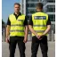 áthatósági mellény SECURITY felirattal, sárga biztonsági mellény vagyonőröknek, fényvisszaverő rendezvénybiztosító mellény.