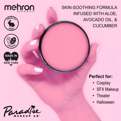Mehron Paradise Makeup AQ Pastel Pink (40 g) – Pasztell rózsaszín arcfesték, vízbázisú testfesték