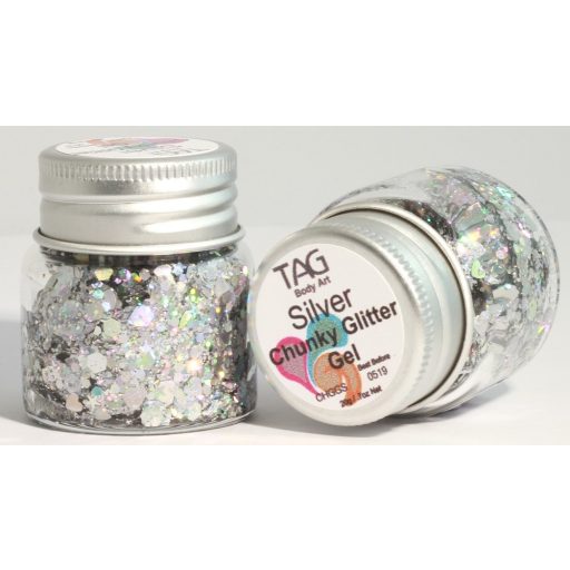 TAG Chunky Glitter Gel Silver - ezüst 20gr
