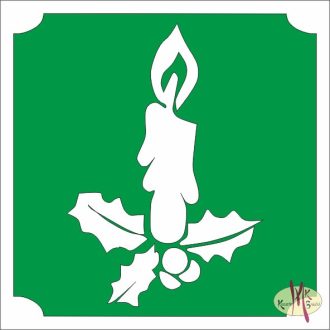   5x5 cm-es Csillám tetoválás sablon - Karácsonyi gyertya 24