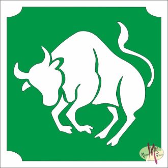 5x5 cm-es Csillám tetoválás sablon - Bika 27