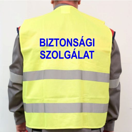 LÁTHATÓSÁGI BIZTONSÁGI MELLÉNY - BIZTONSÁGI ŐR, BIZTONSÁGI SZOLGÁLAT felirattal
