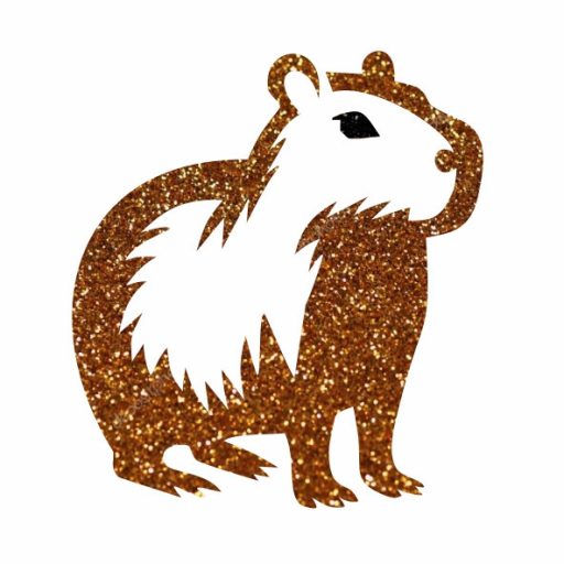 5x5 cm-es Csillámtetoválás sablon - Capybara 90