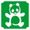 5x5 cm-es Csillámtetoválás sablon - Panda maci 109