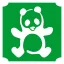 5x5 cm-es Csillámtetoválás sablon - Panda maci 109