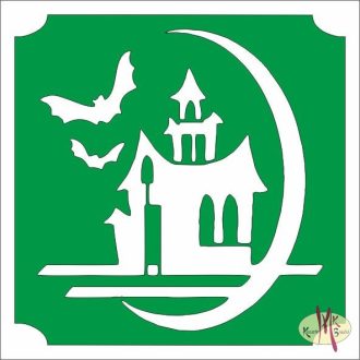   5x5 cm-es Csillámtetoválás sablon - Halloween Kastély 176