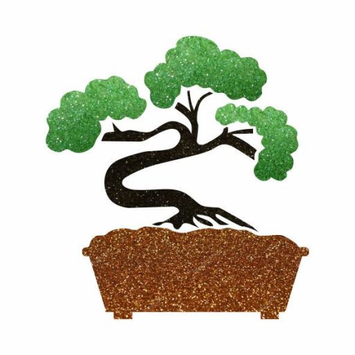 5x5 cm-es Csillámtetoválás sablon - Bonsai fa 182