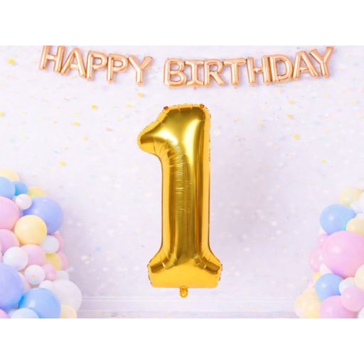 1-es Számú Fólia Lufi – Arany 66 cm
