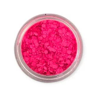 KiviArt Mixed Chunky UV Csillám Pink GSL142 - Világító Neon Pink Nagyszemcsés Glitter