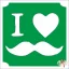 5x5 cm-es Csillám tetoválás sablon - I love bajusz 226