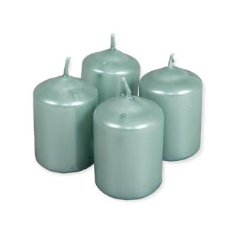 Adventi gyertya metál jégkék 4db/cs 40x60 mm