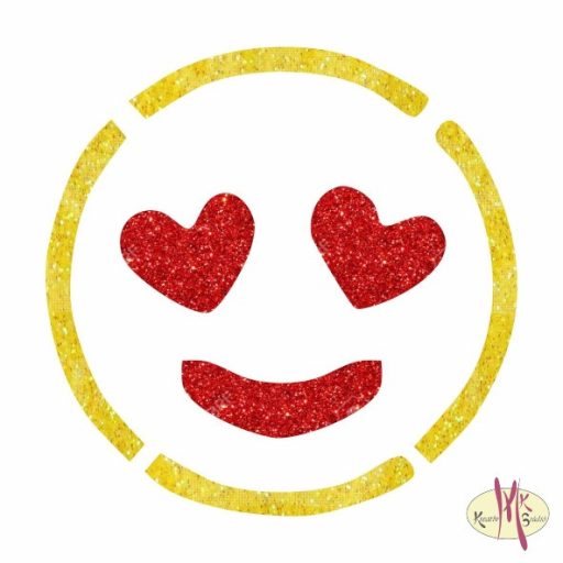 5x5 cm-es Csillámtetoválás sablon - Emoji, smiley 234