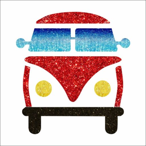 5x5 cm-es Csillámtetoválás sablon -  Vw Transporter 235