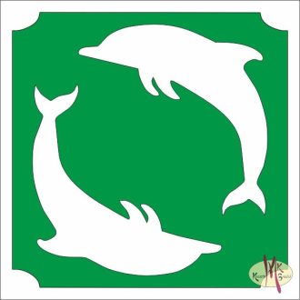 5x5 cm-es csillámtetoválás sablon - Delfinek 244