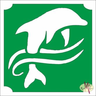 5x5 cm-es Csillámtetoválás sablon - Delfin 246