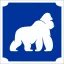 KiviArt 5x5 cm-es Csillámtetoválás sablon -  Gorilla 298