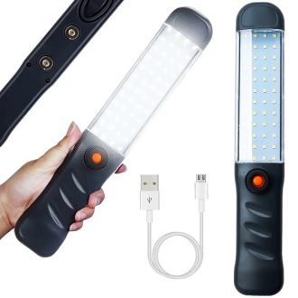   Szerelő, műhely lámpa 48 LED-es, USB-s, akasztós, mágneses, újratölthető