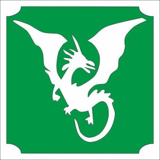5x5 cm-es Csillámtetoválás sablon -  Sárkány 304