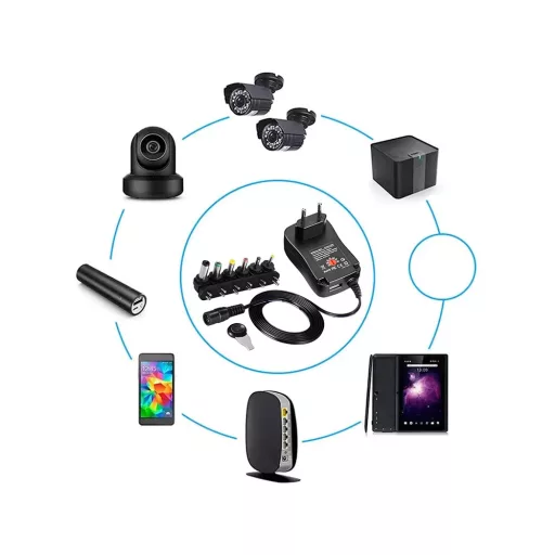 Univerzális Szabályozott Tápegység 3–12 V - USB + DC Csatlakozók