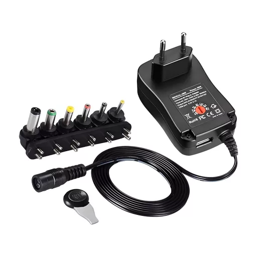Univerzális Szabályozott Tápegység 3–12 V - USB + DC Csatlakozók