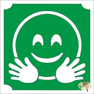 5x5 cm-es Csillám tetoválás sablon -Emoji, Smile 321