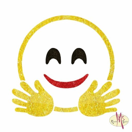 5x5 cm-es Csillám tetoválás sablon -Emoji, Smile 321