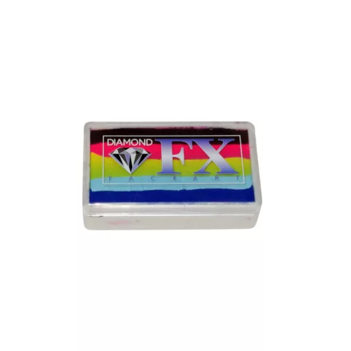 Diamond FX Bright Rainbow csíkos arcfesték 28g, professzionális "one stroke" festék, klasszikus szivárvány színek, fesztivál és szivárvány festés, bőrbarát, vízbázisú