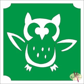 5x5 cm-es Csillám tetoválás sablon - Bagoly 353